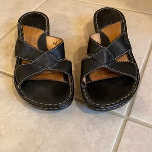 Ladies Born Black Slide Sandals